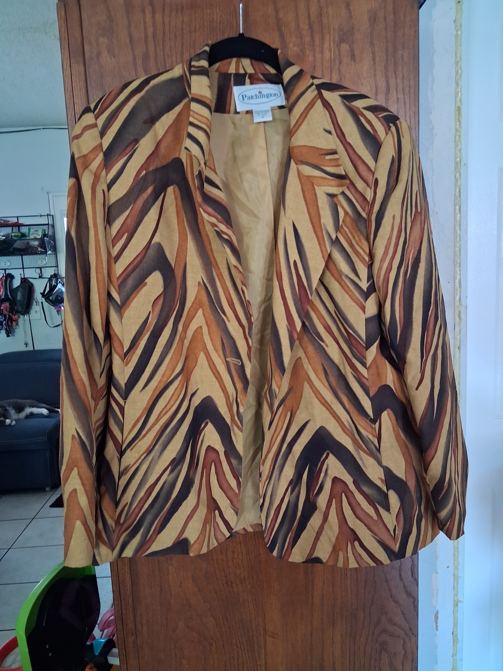 Patchington Multicolor Zebra-Style Open Front Blazer